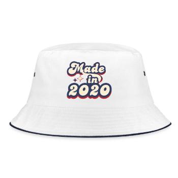 Hergestellt im Jahr 2020 Retro - Bucket Hat - Weiß/Navy - Vorne