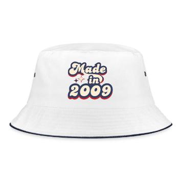 Hergestellt im Jahr 2009 Retro - Bucket Hat - Weiß/Navy - Vorne