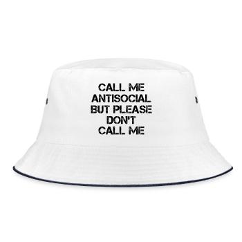 call me antisocial but please don't call me - Bucket Hat - Weiß/Navy - Vorne