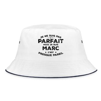 Marc A first name, an attitude Humour Marc - Bucket Hat - white/navy - Front