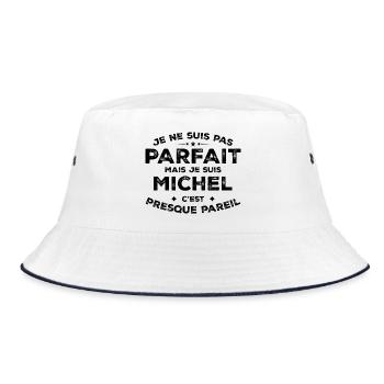 Michel A first name, an attitude Humour Michel - Bucket Hat - white/navy - Front