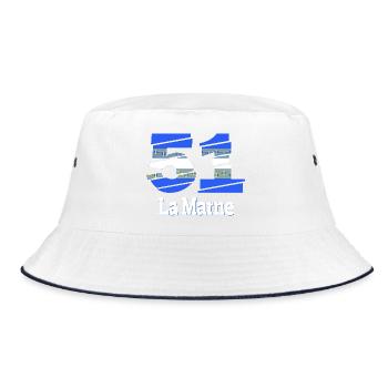51 - Bucket Hat - white/navy - Front