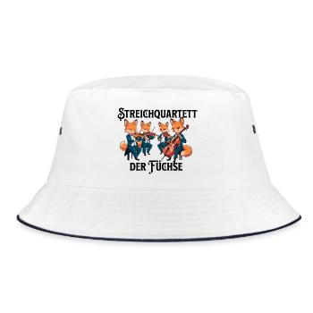 Streichquartett der Füchse Streichorchester Geige - Bucket Hat - Weiß/Navy - Vorne