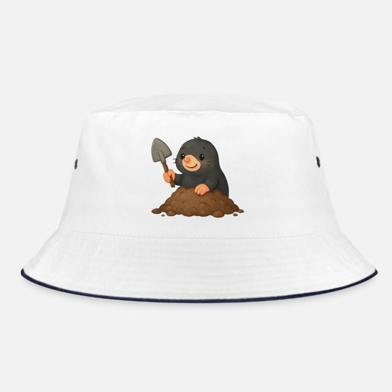 Niedlicher Maulwurf mit Schaufel Bucket Hat