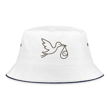 Cigogne avec bébé enfant - Arrivée minimale de bébé - Bob - blanc/marine - Devant