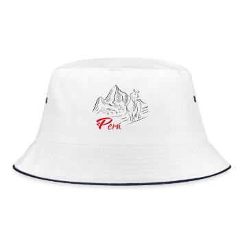Machu Picchu - Peru - Bucket Hat - white/navy - Front
