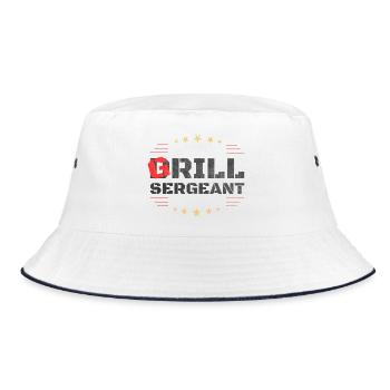 BBQ Grill Sergeant Shirt for Grillmeister - Bucket Hat - white/navy - Front