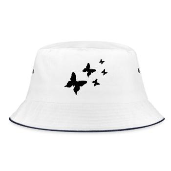 Butterflies - Bucket Hat - white/navy - Front