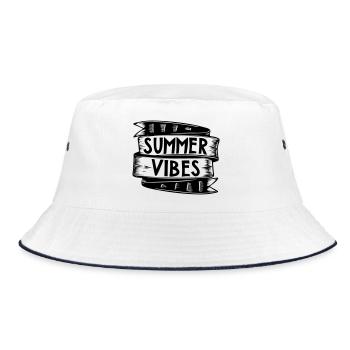 Summer Vibes | Vector graphic - Bucket Hat - white/navy - Front