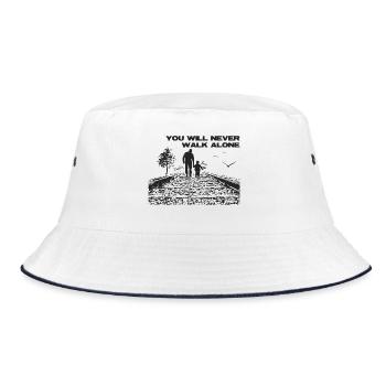 Father & Son – Never Alone - Bucket Hat - white/navy - Front