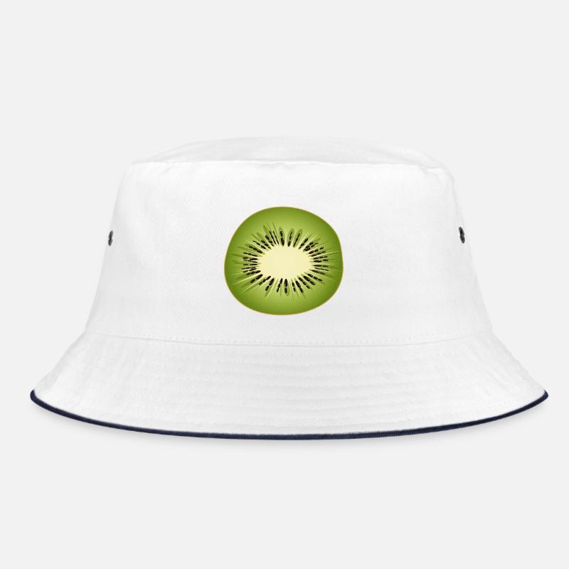 Kiwi slice as a fresh fruit motif Bucket Hat