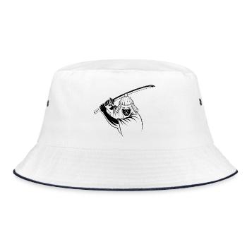 Samouraï - Logo d’épéiste japonais cool - Bob - blanc/marine - Devant