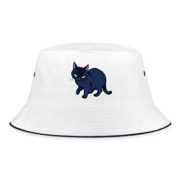 Chat noir sinistre - Bob - blanc/marine - Devant