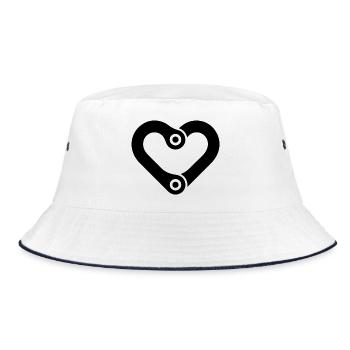 Cycling Heart Chain Link - Bucket Hat - white/navy - Front