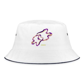 Retro Disco Blob – Neon Abstract Liquid Art - Bucket Hat - white/navy - Front