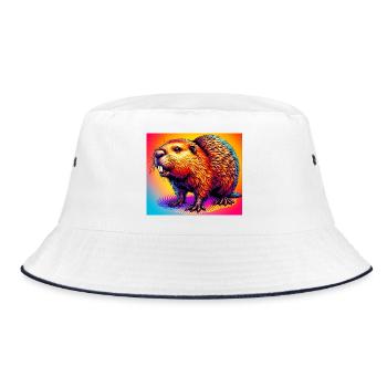 Bieber - Bucket Hat - Weiß/Navy - Vorne