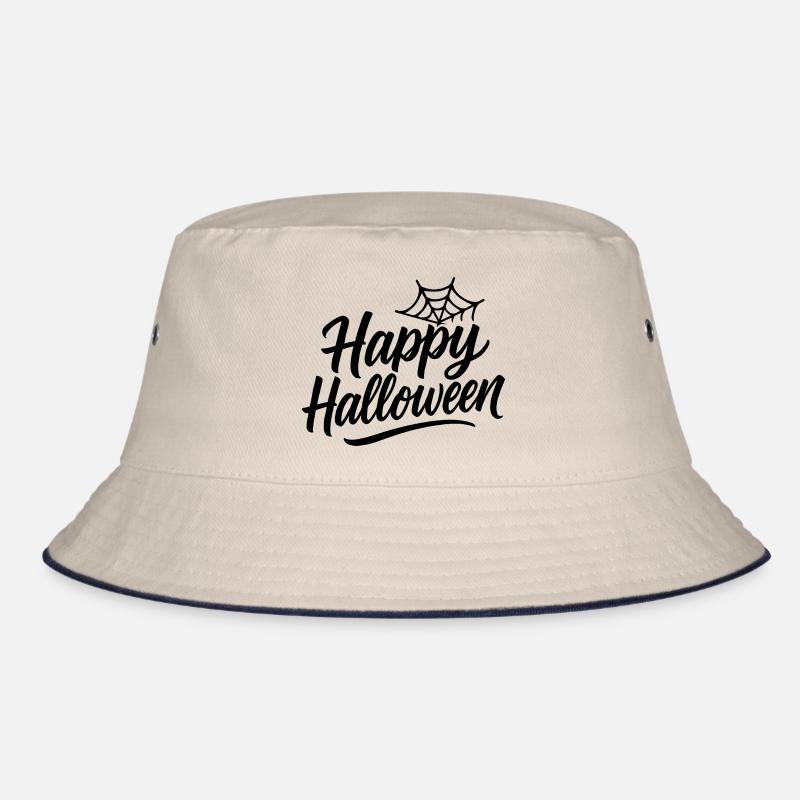 Happy Halloween with spider web design Bucket Hat