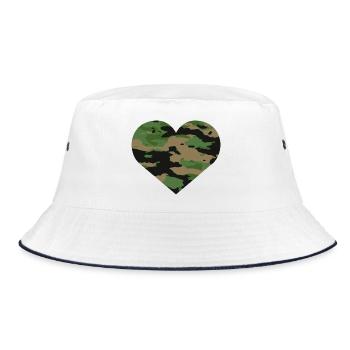 Camouflage Heart Design - Bucket Hat - white/navy - Front