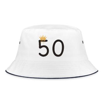 50 - Bucket Hat - white/navy - Front