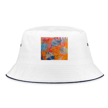 Abstract colorful circles on vivid background - Bucket Hat - white/navy - Front