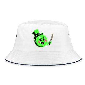 Boule verte fantaisiste avec chapeau haut de forme et poignard - Bob - blanc/marine - Devant