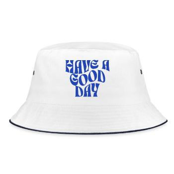 Groovy Have a Good Day - Bucket Hat - white/navy - Front