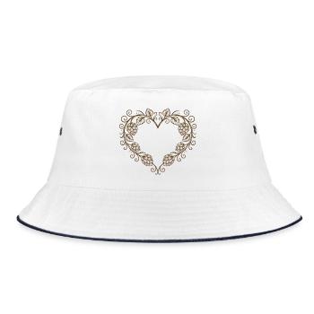 Hopfenherz - Volksfest Design mit Ornament - Bucket Hat - Weiß/Navy - Vorne