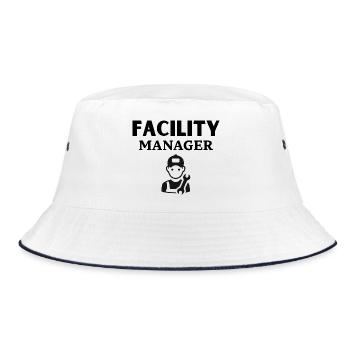 Mechaniker Werkzeug Muster Design - Bucket Hat - Weiß/Navy - Vorne