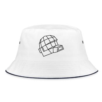 Daft Helm – Electro, Dance & Robot Style - Bucket Hat - white/navy - Front