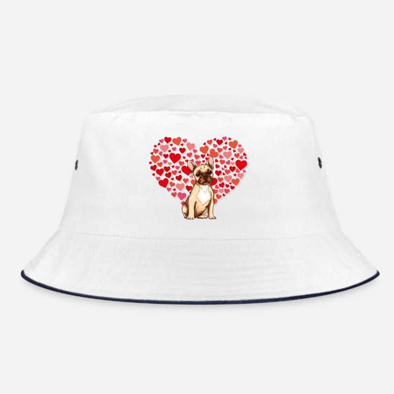 Hund mit Herz-Hintergrund Bucket Hat