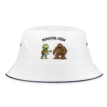 Zombie und Schlammmonster Duo - Bucket Hat - Weiß/Navy - Vorne