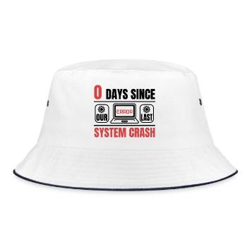 Techie 0 Days Since My Last Computer Crash - Bucket Hat - white/navy - Front