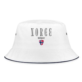 Norwegian pride, minimalist sleek design - Bucket Hat - white/navy - Front