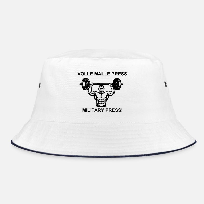 Weight training motivation - Bucket Hat - white/navy