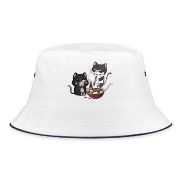 chats mangeant des ramen - Bob - blanc/marine - Devant