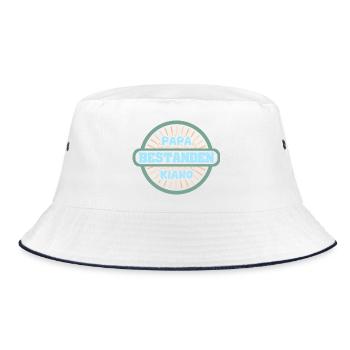 Gift for Kiano - Bucket Hat - white/navy - Front