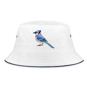 Blue Bird - Cool Bird Logo - Bucket Hat - white/navy - Front