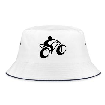 Two Wheels of the Soul Shirt - Bucket Hat - white/navy - Front