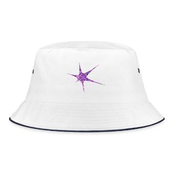 Purple Glitter Starburst Sparkle - Bucket Hat - white/navy - Front
