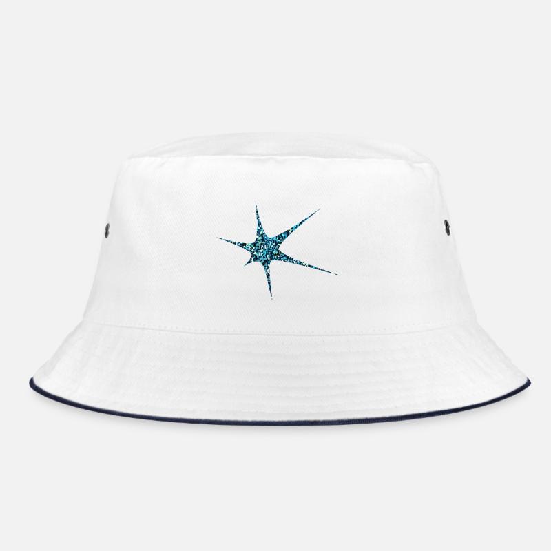 Blauer Glitzer Starburst Sparkle Bucket Hat