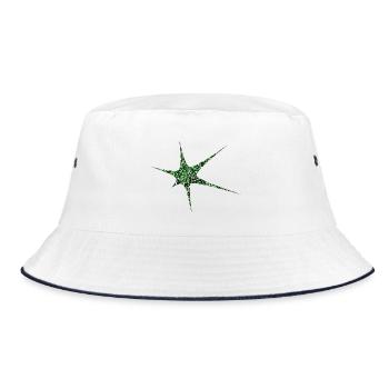 Grüner Glitzer Starburst Sparkle - Bucket Hat - Weiß/Navy - Vorne