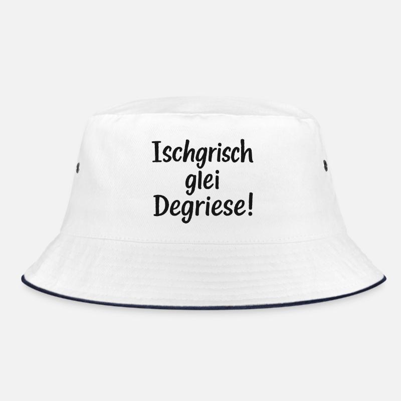Ischgrisch glei Degriese - Bucket Hat - Weiß/Navy