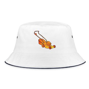 Rasenmäher - Bucket Hat - Weiß/Navy - Vorne