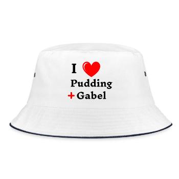 I liebe Pudding und Gabel pudding mit gabel essen  - Bucket Hat - Weiß/Navy - Vorne