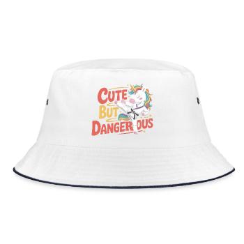 Niedlich doch gefährlich Einhorn Karate - Bucket Hat - white/navy - Front