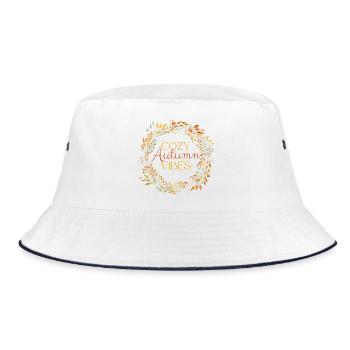 Cozy Atumn Vibes - Bucket Hat - white/navy - Front
