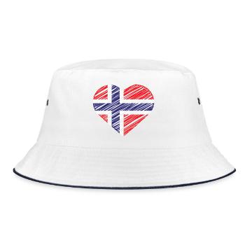 Island Herz Shirt Flagge Liebe Island Geschenk - Bucket Hat - Weiß/Navy - Vorne
