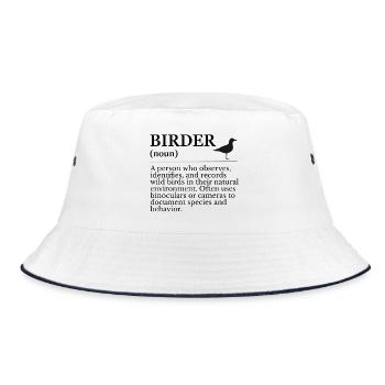 Birder Definition - Birdwatchers - Bucket Hat - white/navy - Front