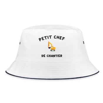 Small Construction Machinery Site Manager - Bucket Hat - white/navy - Front