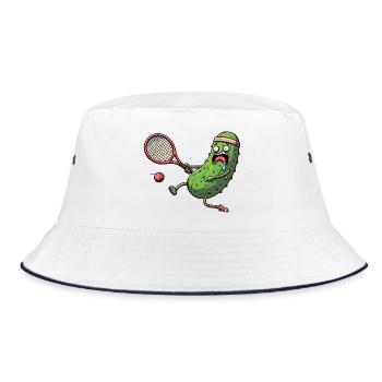 Drôle de concombre jouant au tennis avec bandeau - Bob - blanc/marine - Devant